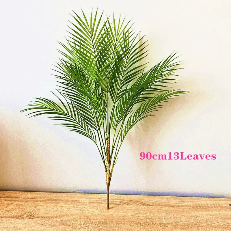 70-125cm Artificial Large Rare Palm Tree Green Realistic Tropical Plants Indoor Plastic Fake Tree Home Hotel Christmas Decorat