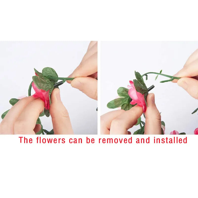 1pcs Artificial Flowers Vine 45pcs / 69pcs Rose DIY Wedding Decoration Fake Flower Home Room Decor Wall Hanging Garland Plants