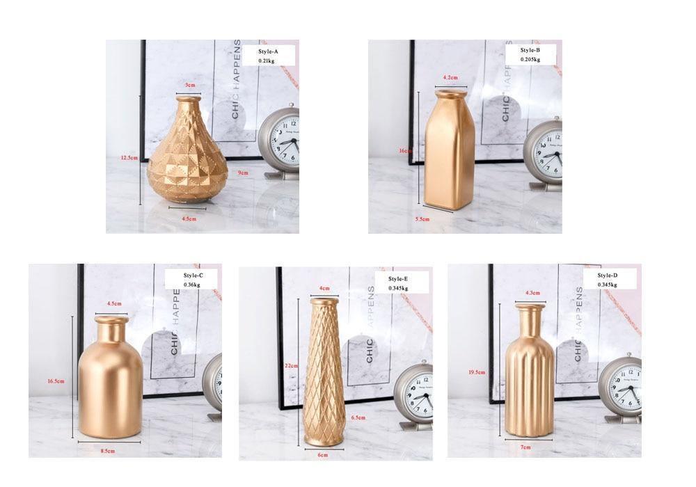 Elegant Gold Tabletop Vases