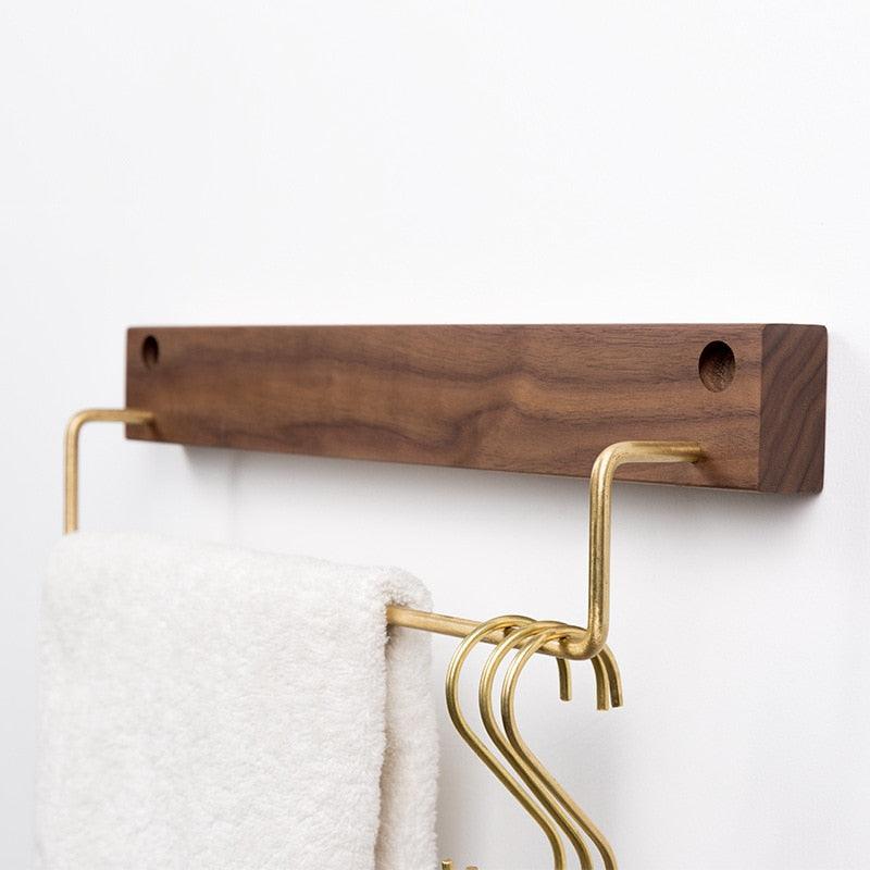 Beechwood Towel Rack Small Black Walnut SaddleBrown | Sage & Sill