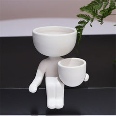 Creative Humanoid Ceramic Flower Pot Vase